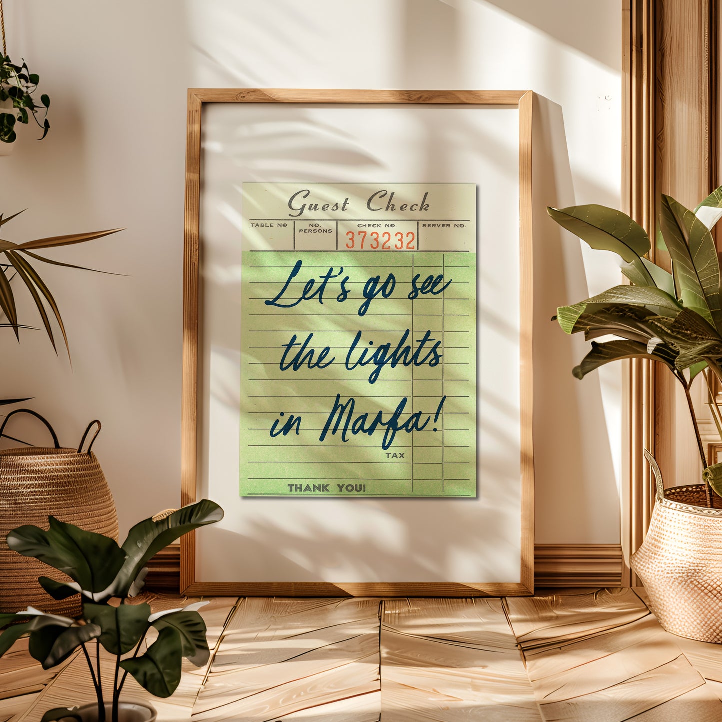 Let's Go See The Lights In Marfa Guest Check Art Print