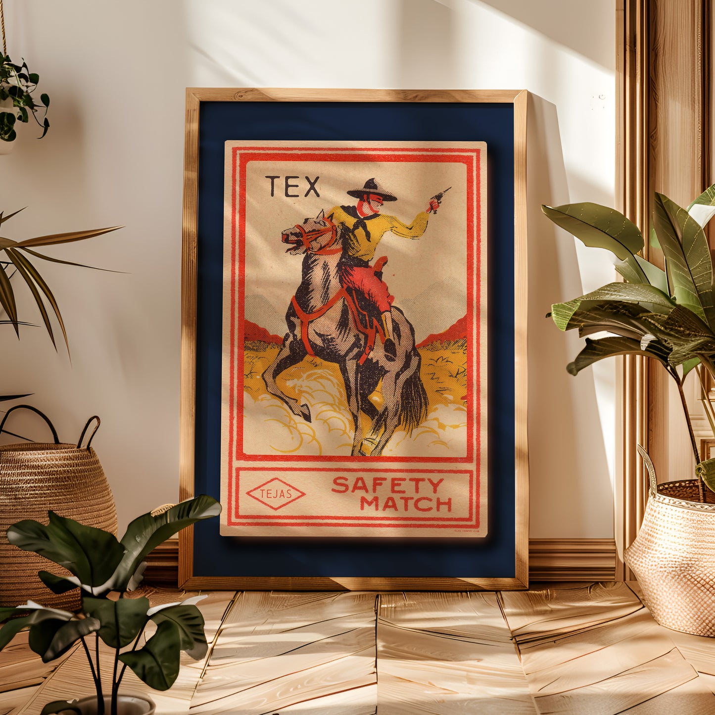 Tex Cowboy Vintage Matchbook Art Print