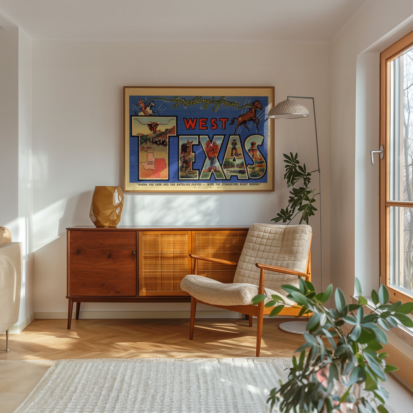 West Texas Vintage Postcard Print