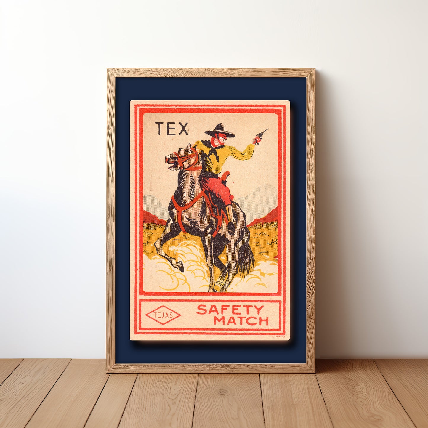 Tex Cowboy Vintage Matchbook Art Print