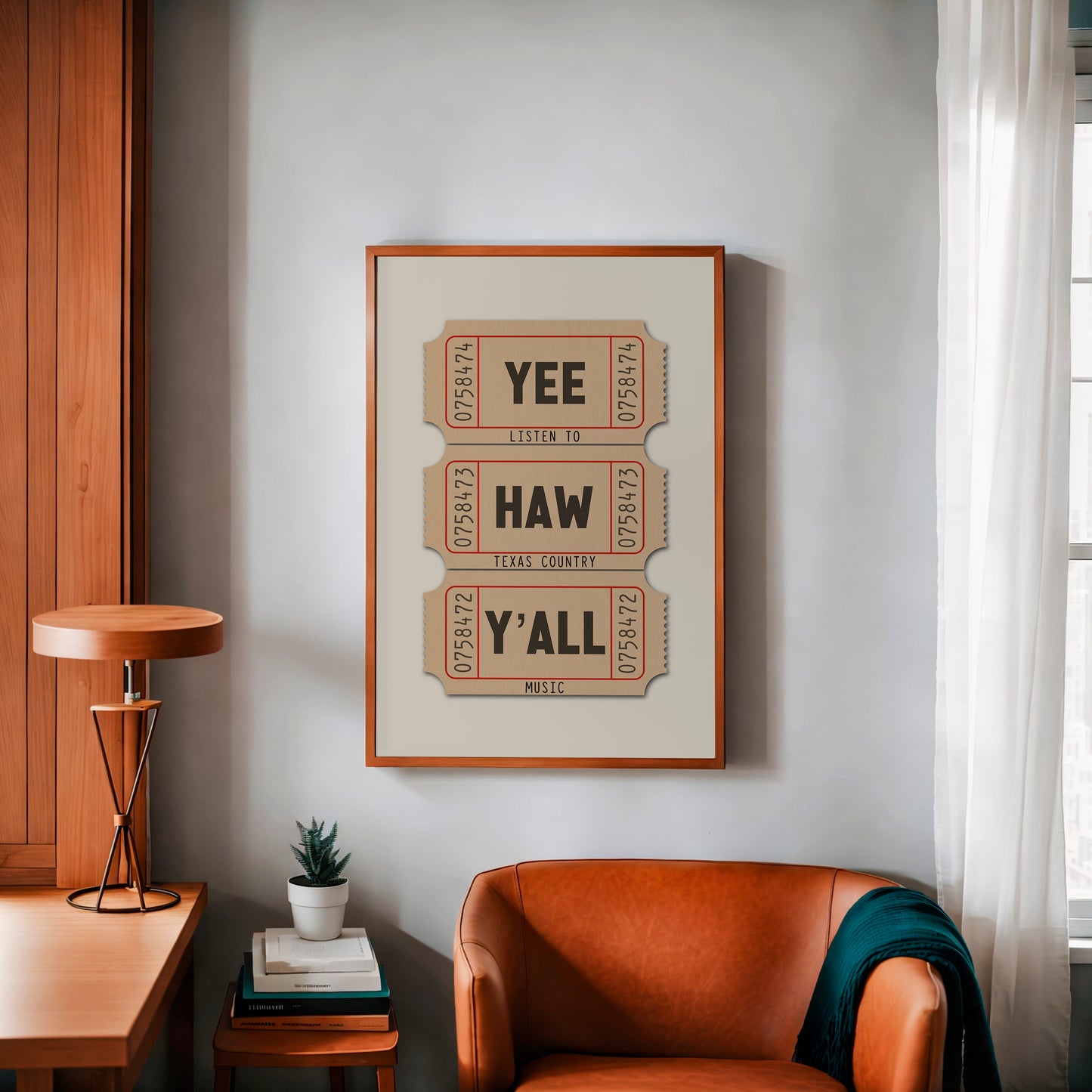 Yee Haw Y'all - Listen To Texas Country Music Ticket Stub Art Print