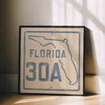 Vintage Florida Beach 30A Road Sign Art Print - Tejas Country Club