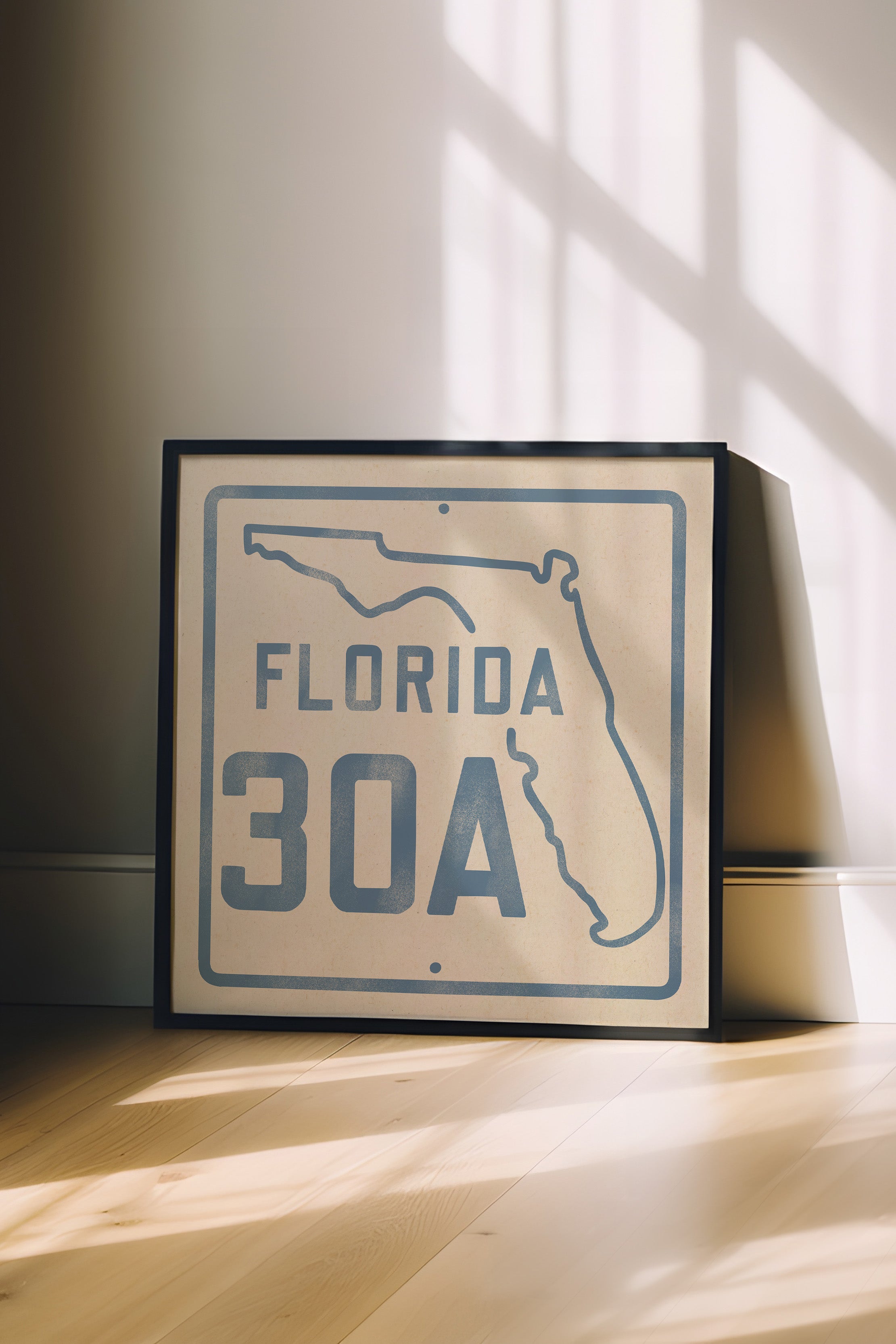 Vintage Florida Beach 30A Road Sign Art Print - Tejas Country Club