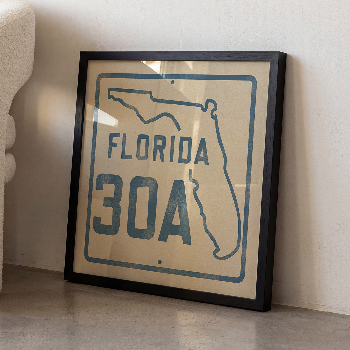 Vintage Florida Beach 30A Road Sign Art Print - Tejas Country Club