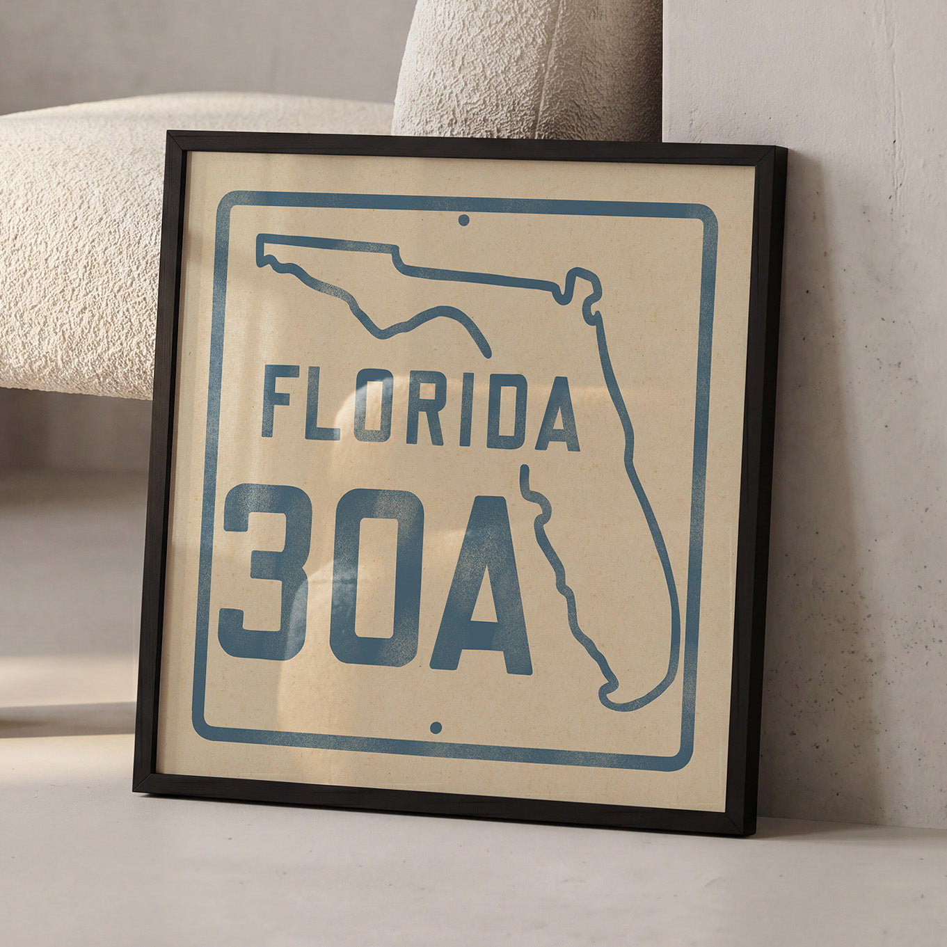 Vintage Florida Beach 30A Road Sign Art Print - Tejas Country Club