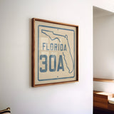 Vintage Florida Beach 30A Road Sign Art Print - Tejas Country Club