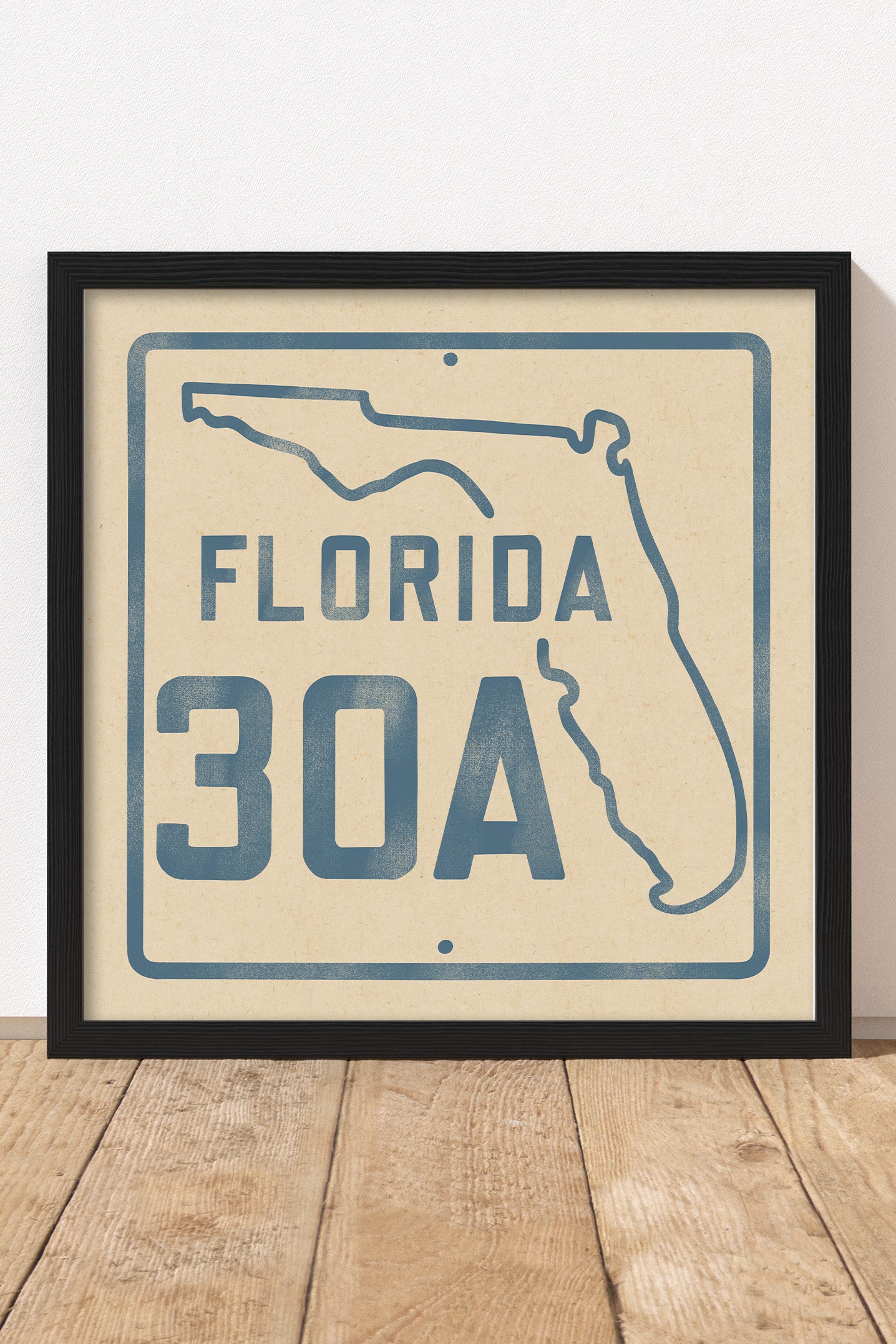 Vintage Florida Beach 30A Road Sign Art Print