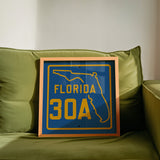 Vintage Blue Florida Beach 30A Road Sign Art Print - Tejas Country Club