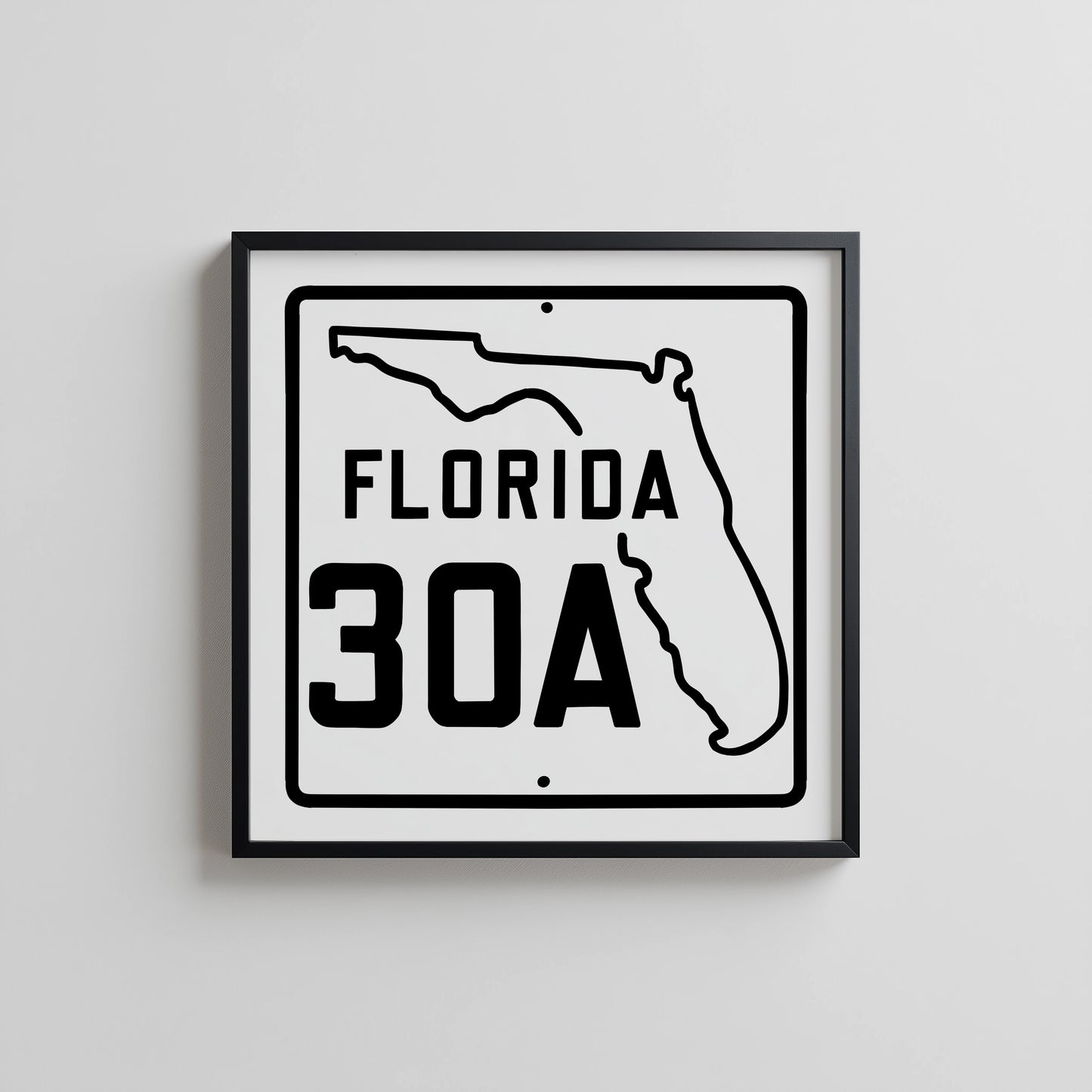 Vintage White 30A Florida Beach 30A Road Sign Art Print - Tejas Country Club