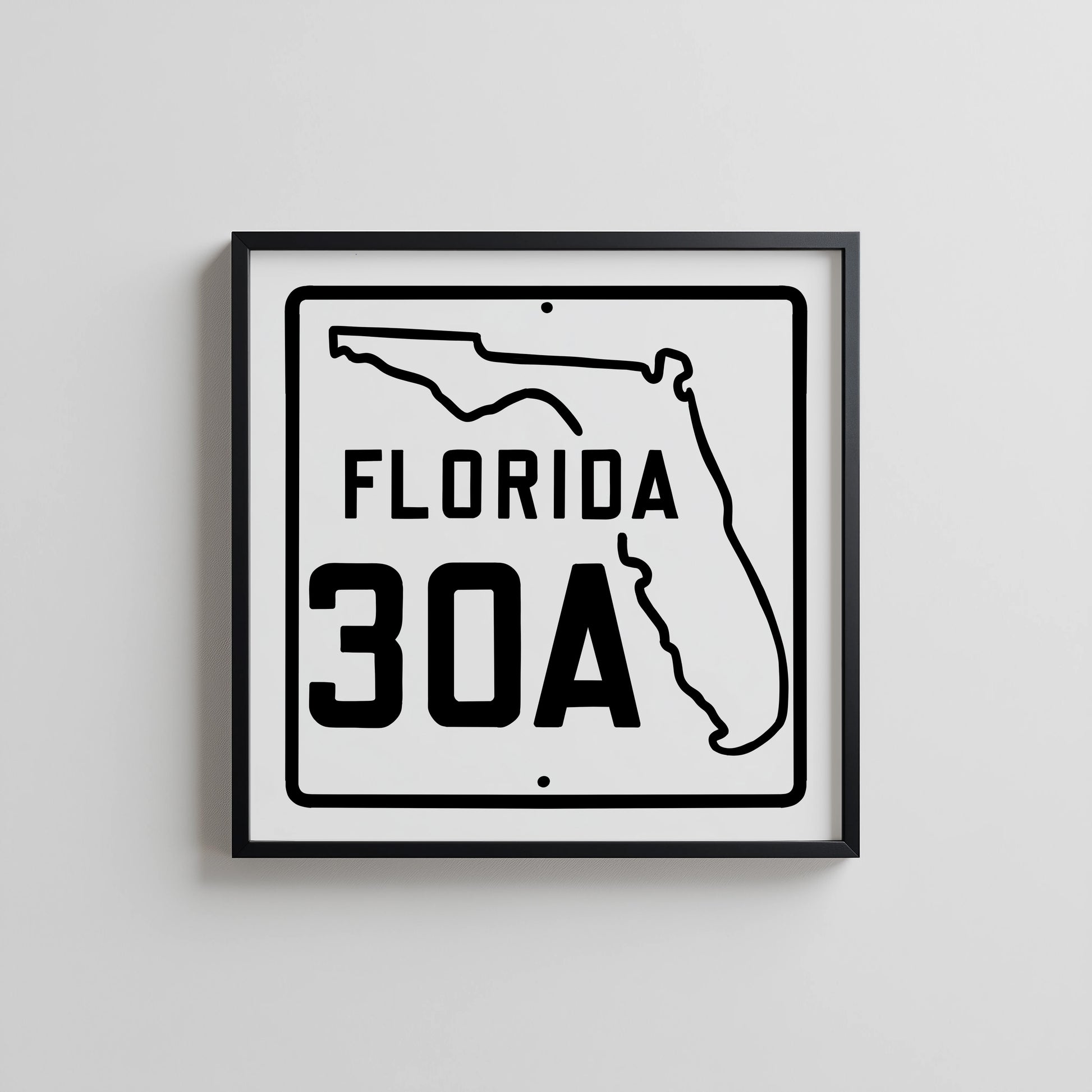 Vintage White 30A Florida Beach 30A Road Sign Art Print - Tejas Country Club