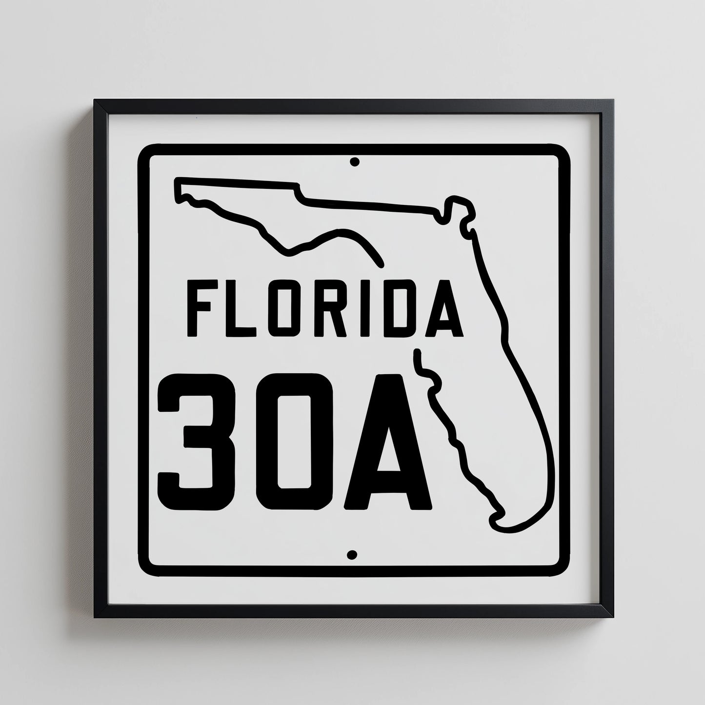 Vintage White 30A Florida Beach 30A Road Sign Art Print - Tejas Country Club