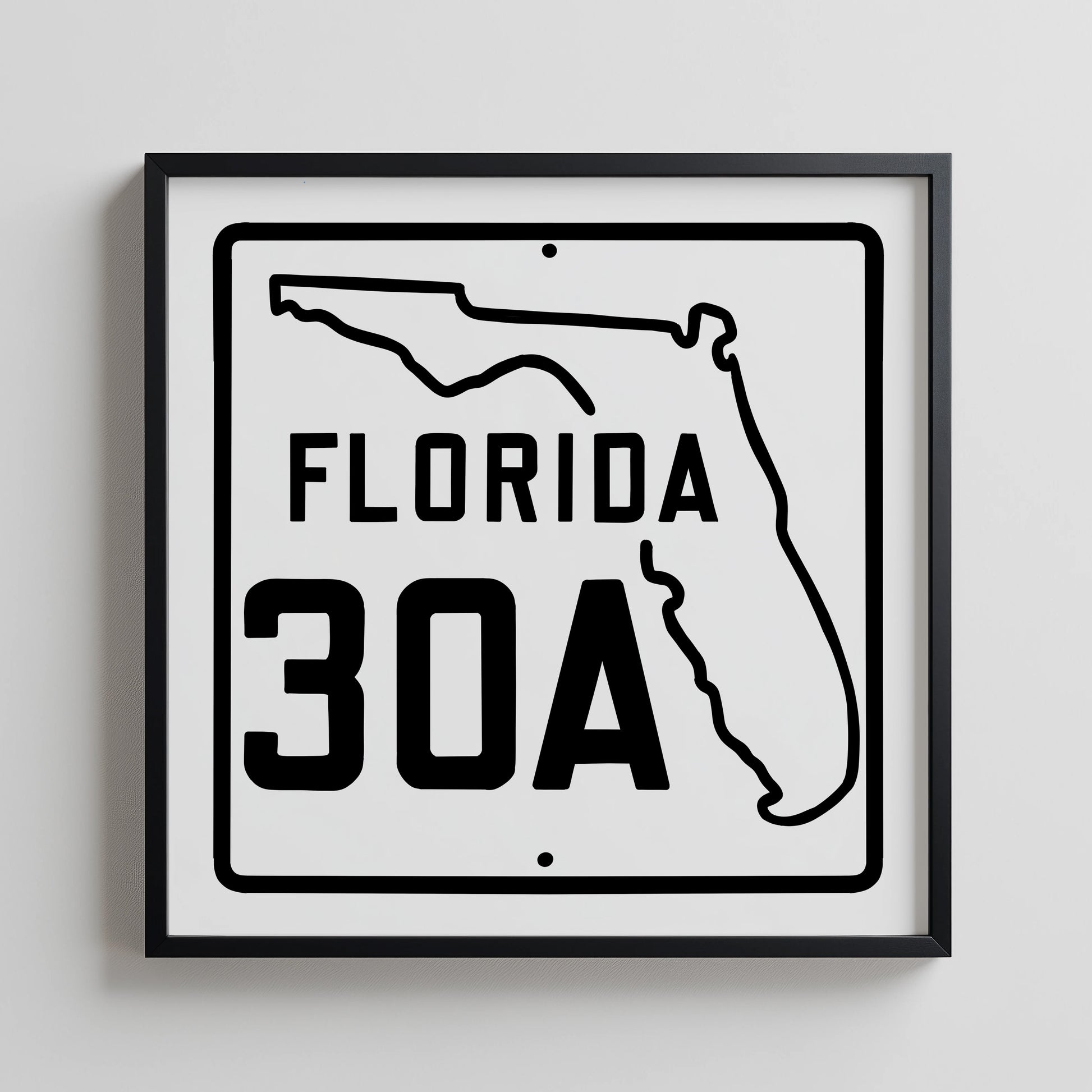 Vintage White 30A Florida Beach 30A Road Sign Art Print - Tejas Country Club
