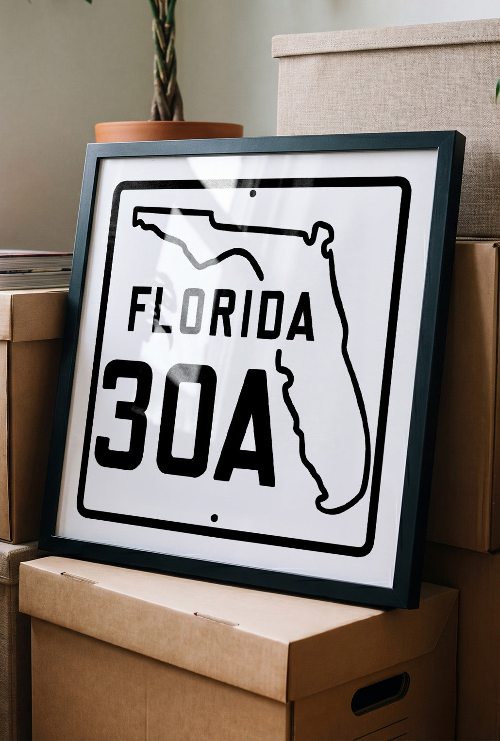Vintage White 30A Florida Beach 30A Road Sign Art Print - Tejas Country Club