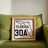 Vintage White 30A Florida Beach 30A Road Sign Art Print - Tejas Country Club