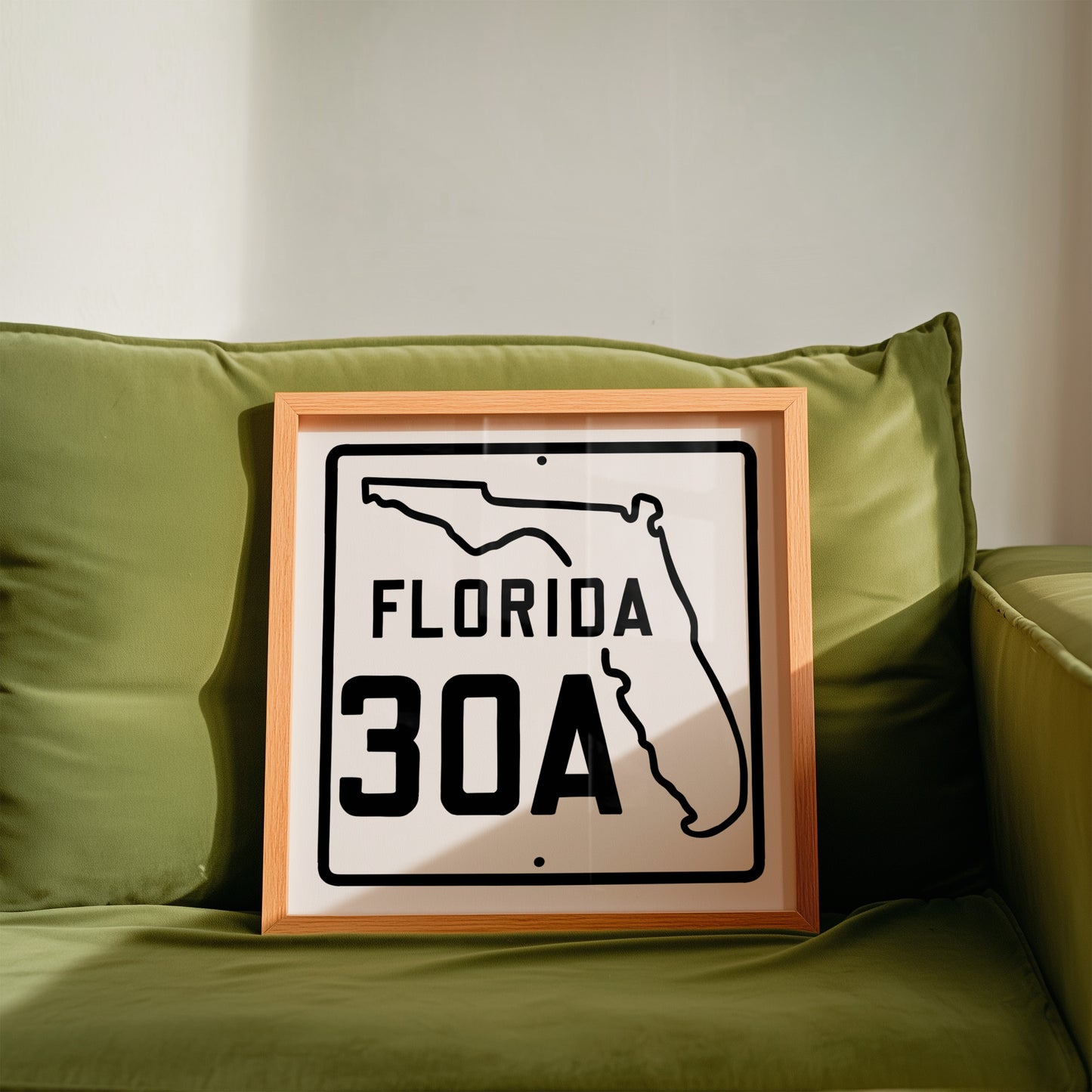 Vintage White 30A Florida Beach 30A Road Sign Art Print - Tejas Country Club