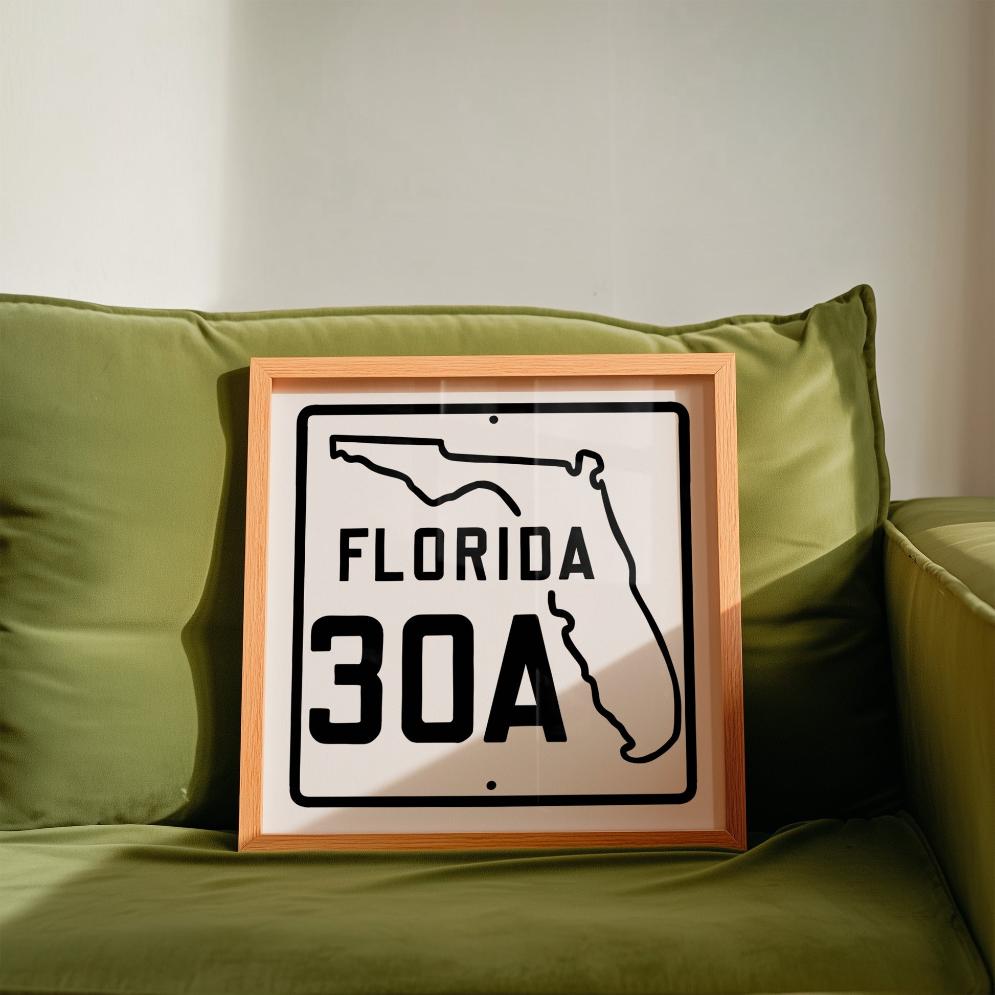 Vintage White 30A Florida Beach 30A Road Sign Art Print - Tejas Country Club