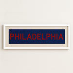 Framed Philadelphia Blue and Red Bus Scroll - Tejas Country Club