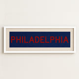 Framed Philadelphia Blue and Red Bus Scroll - Tejas Country Club