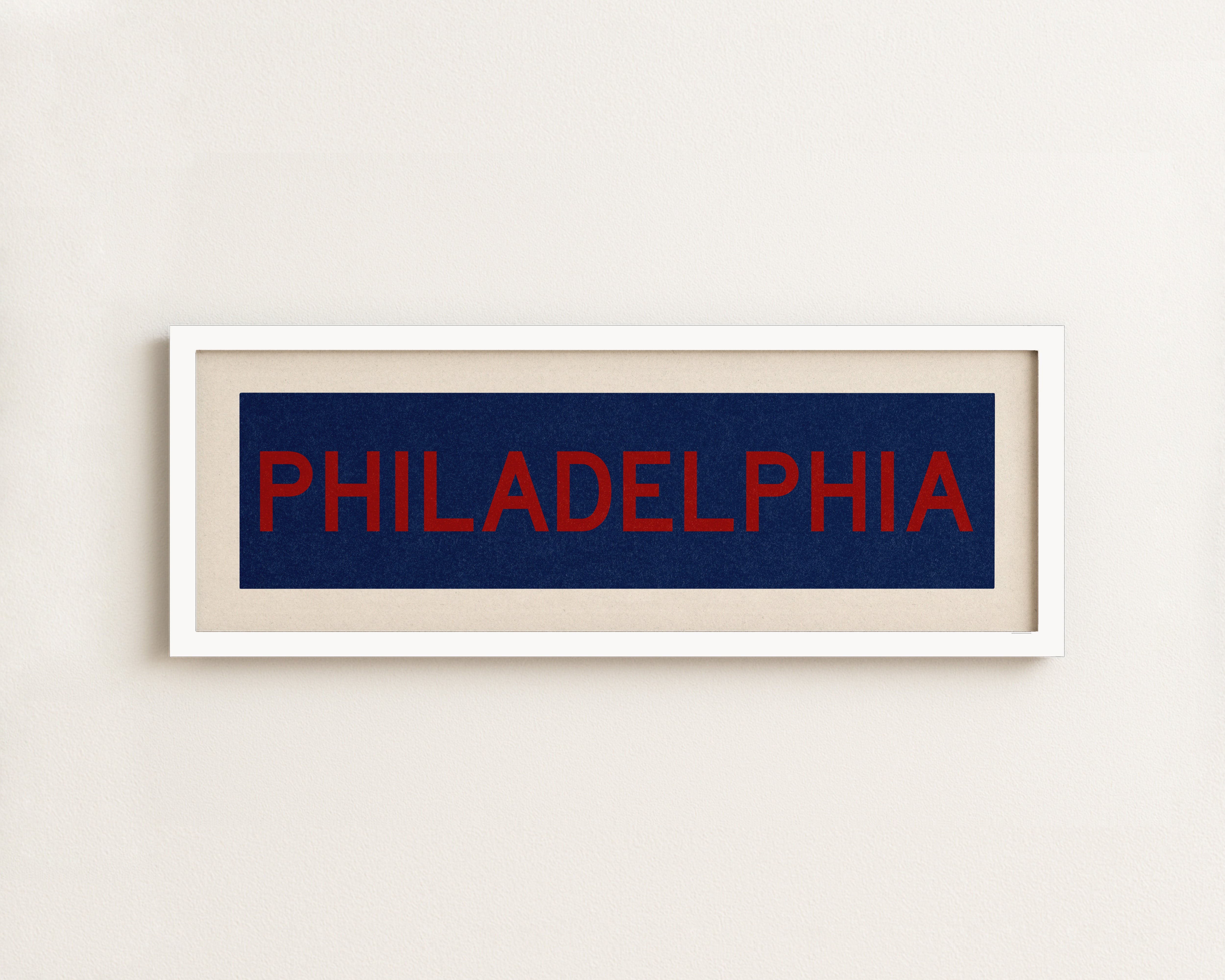 Framed Philadelphia Blue and Red Bus Scroll - Tejas Country Club