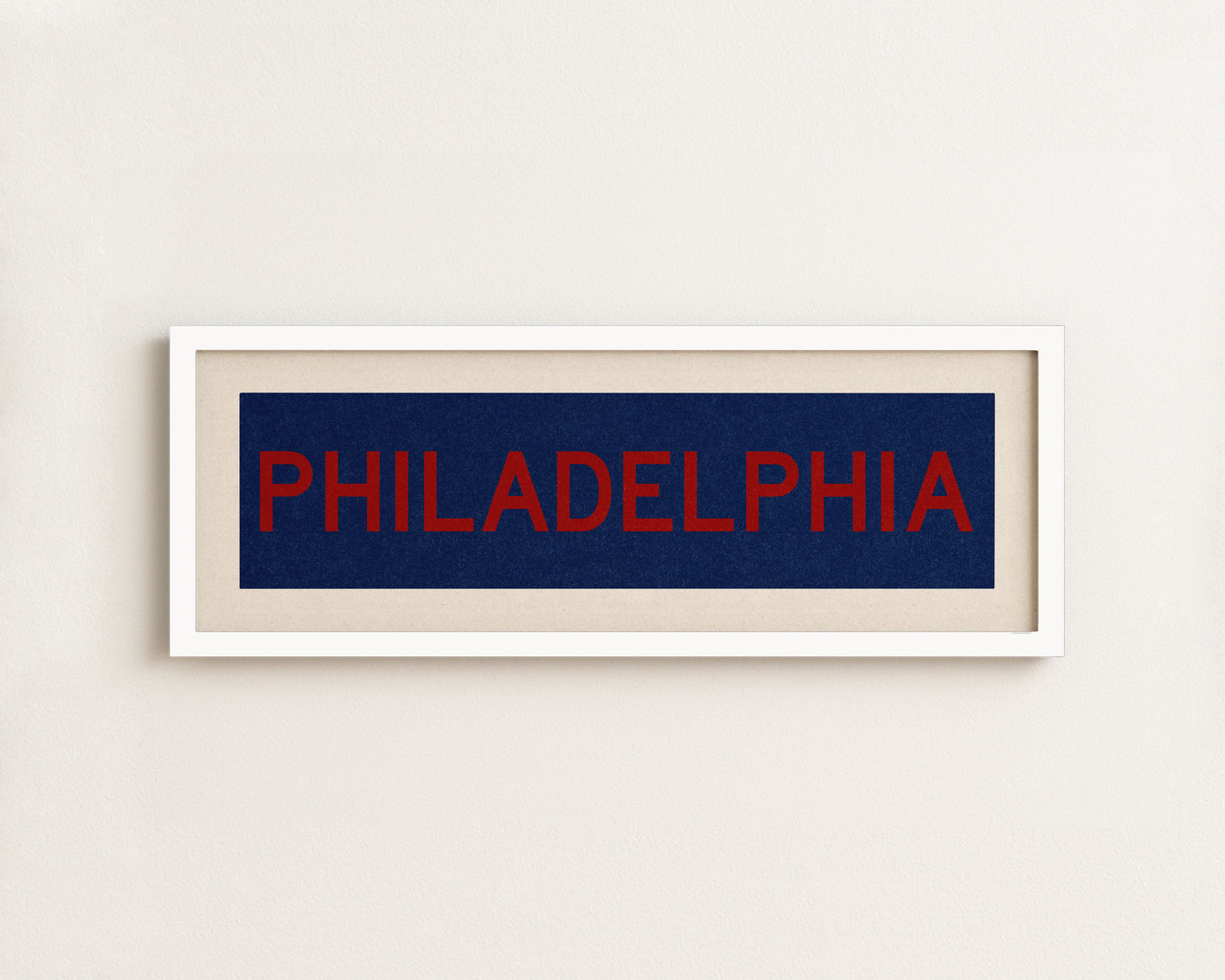 Framed Philadelphia Blue and Red Bus Scroll
