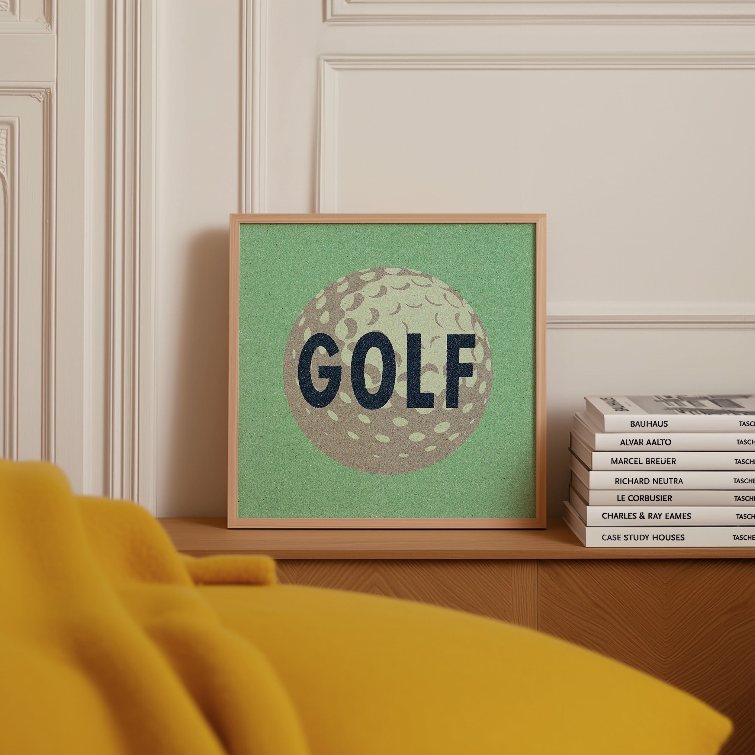 Retro Golf Ball Art Print Mint Green - Tejas Country Club