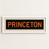 Framed Princeton Black and Orange Bus Scroll