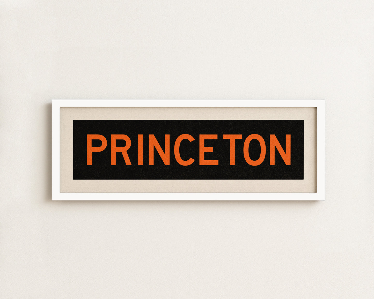 Framed Princeton Black and Orange Bus Scroll