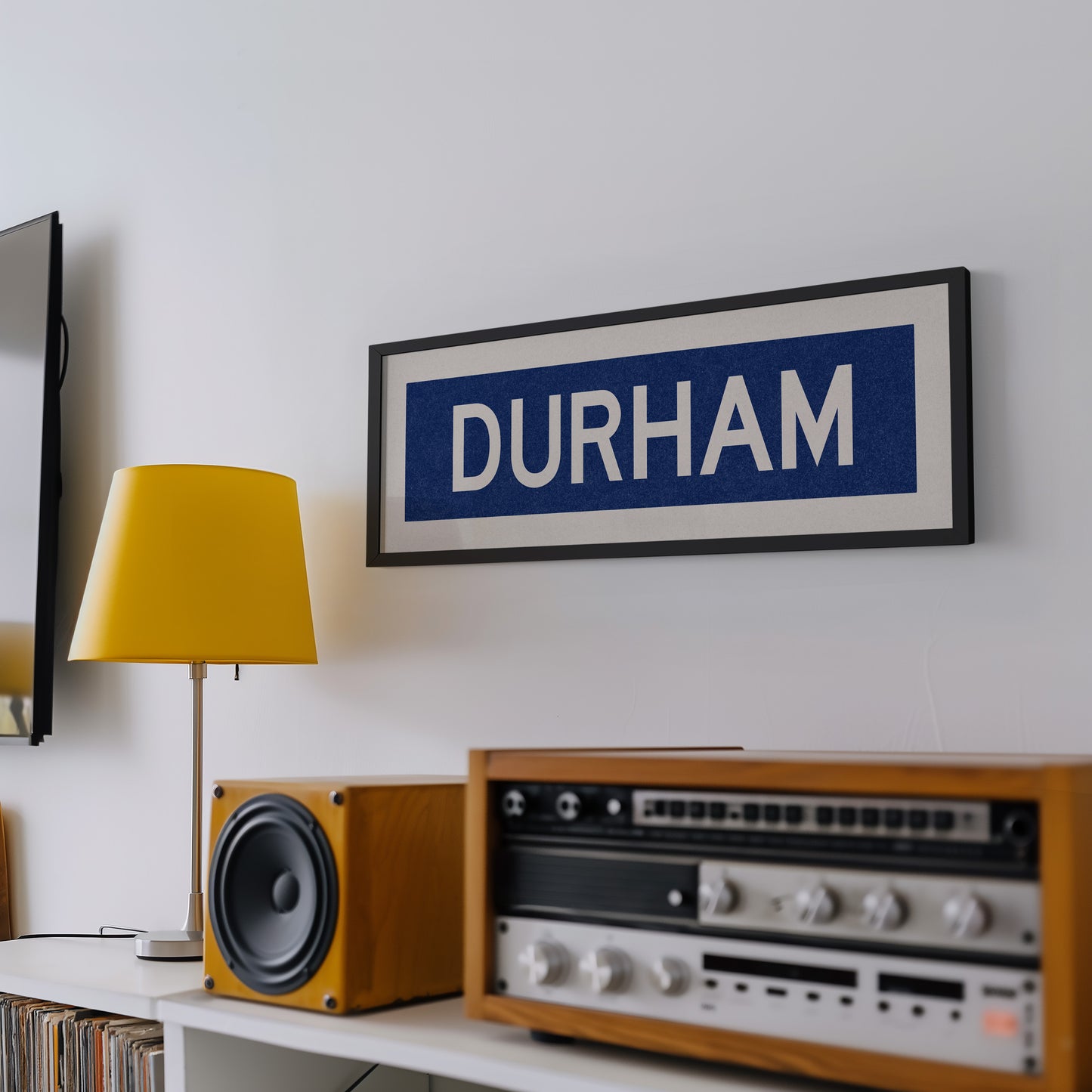 Framed Durham Blue Bus Scroll - Tejas Country Club