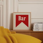 Bar Banner Tab Typography Square Art Print - Tejas Country Club