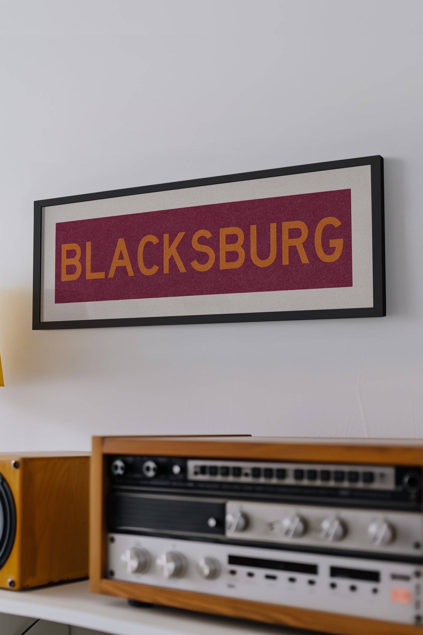 Framed Blacksburg Maroon Bus Scroll - Tejas Country Club