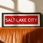 Framed Salt Lake City Red Bus Scroll - Tejas Country Club
