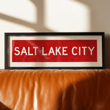 Framed Salt Lake City Red Bus Scroll - Tejas Country Club