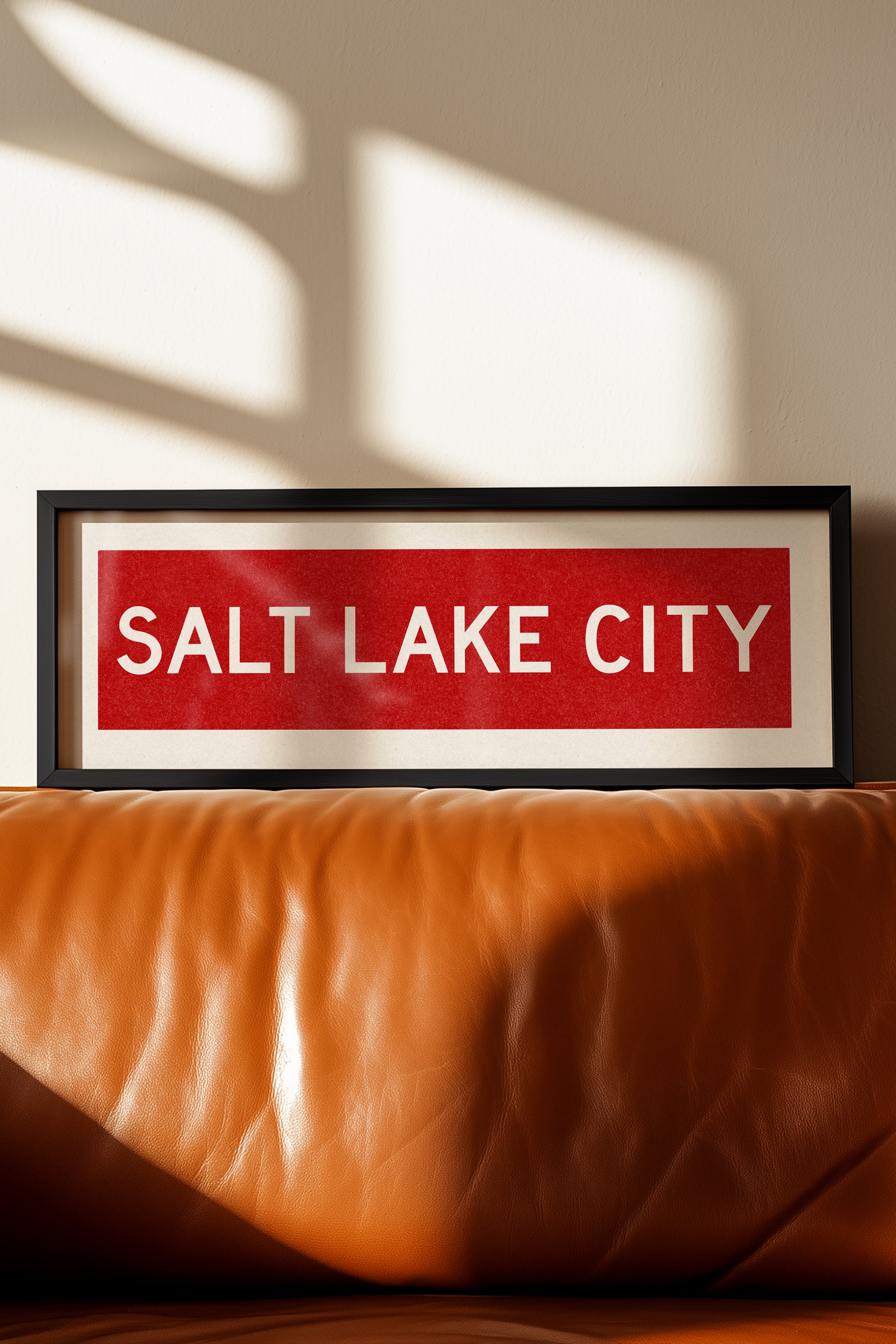 Framed Salt Lake City Red Bus Scroll - Tejas Country Club