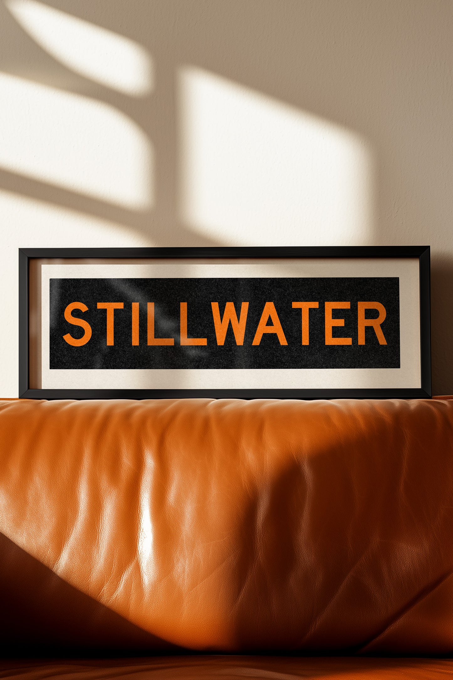 Framed Stillwater Orange Bus Scroll