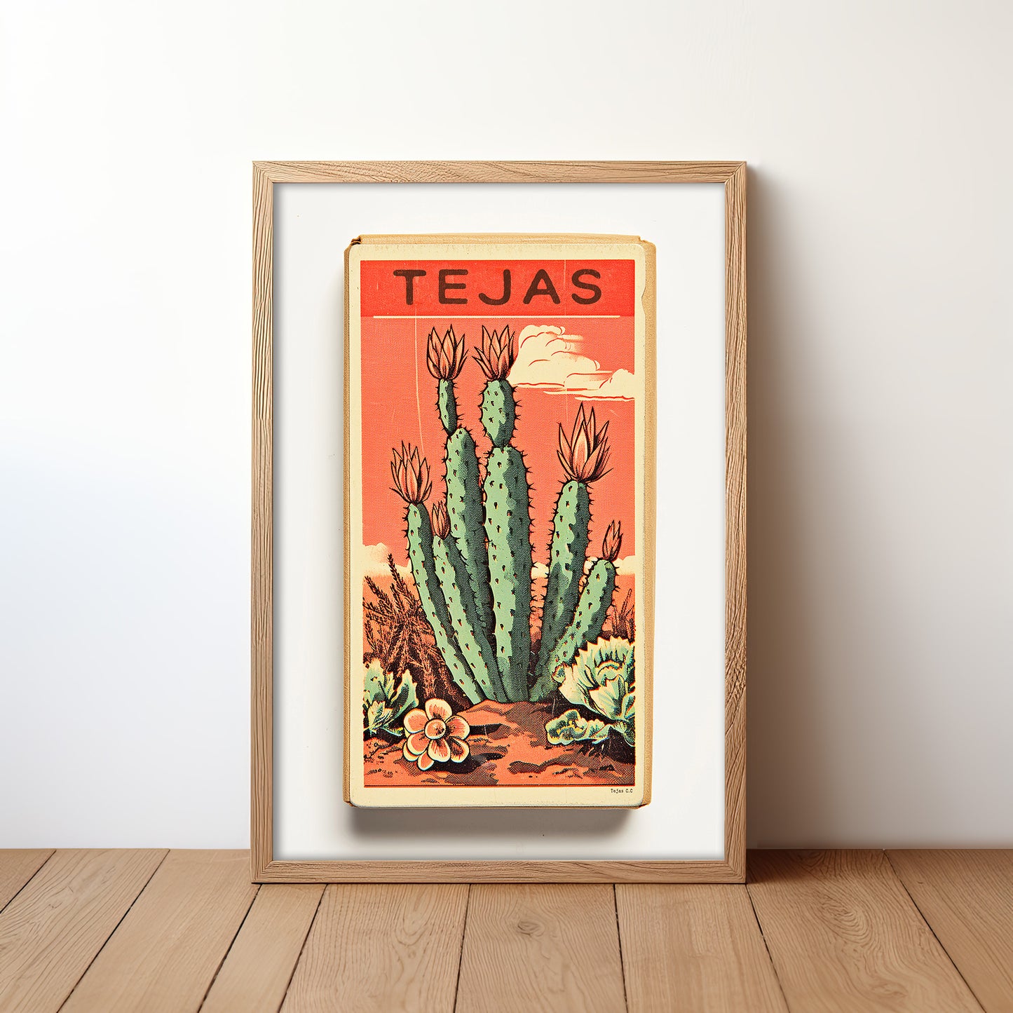 Cactus Landscape Matchbook Tejas Art Print