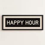 Framed Happy Hour Bus Scroll Sign - Tejas Country Club