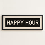 Framed Happy Hour Bus Scroll Sign - Tejas Country Club