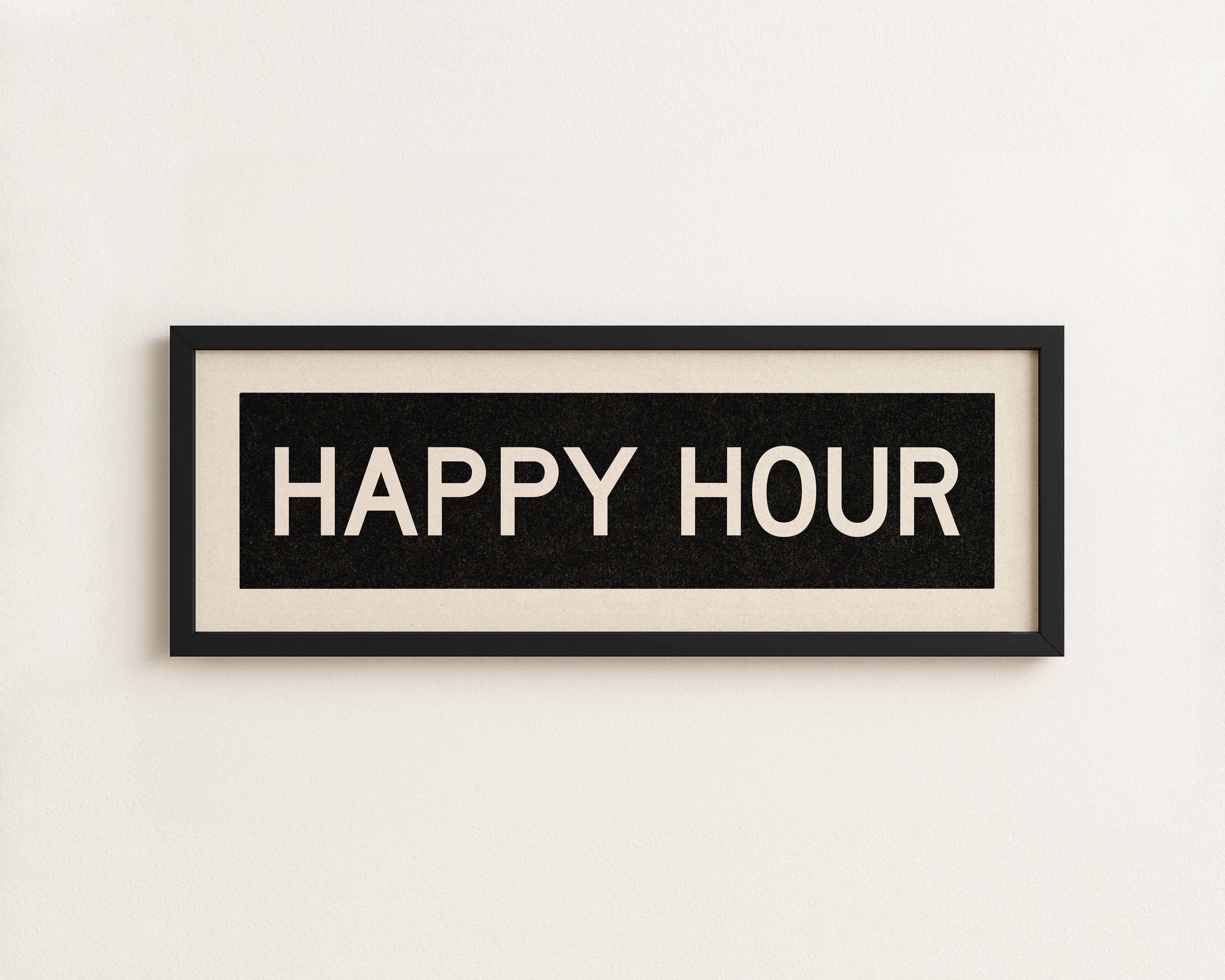 Framed Happy Hour Bus Scroll Sign - Tejas Country Club