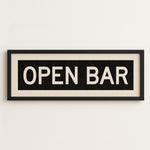 Framed Open Bar Bus Scroll Sign - Tejas Country Club