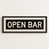 Framed Open Bar Bus Scroll Sign - Tejas Country Club