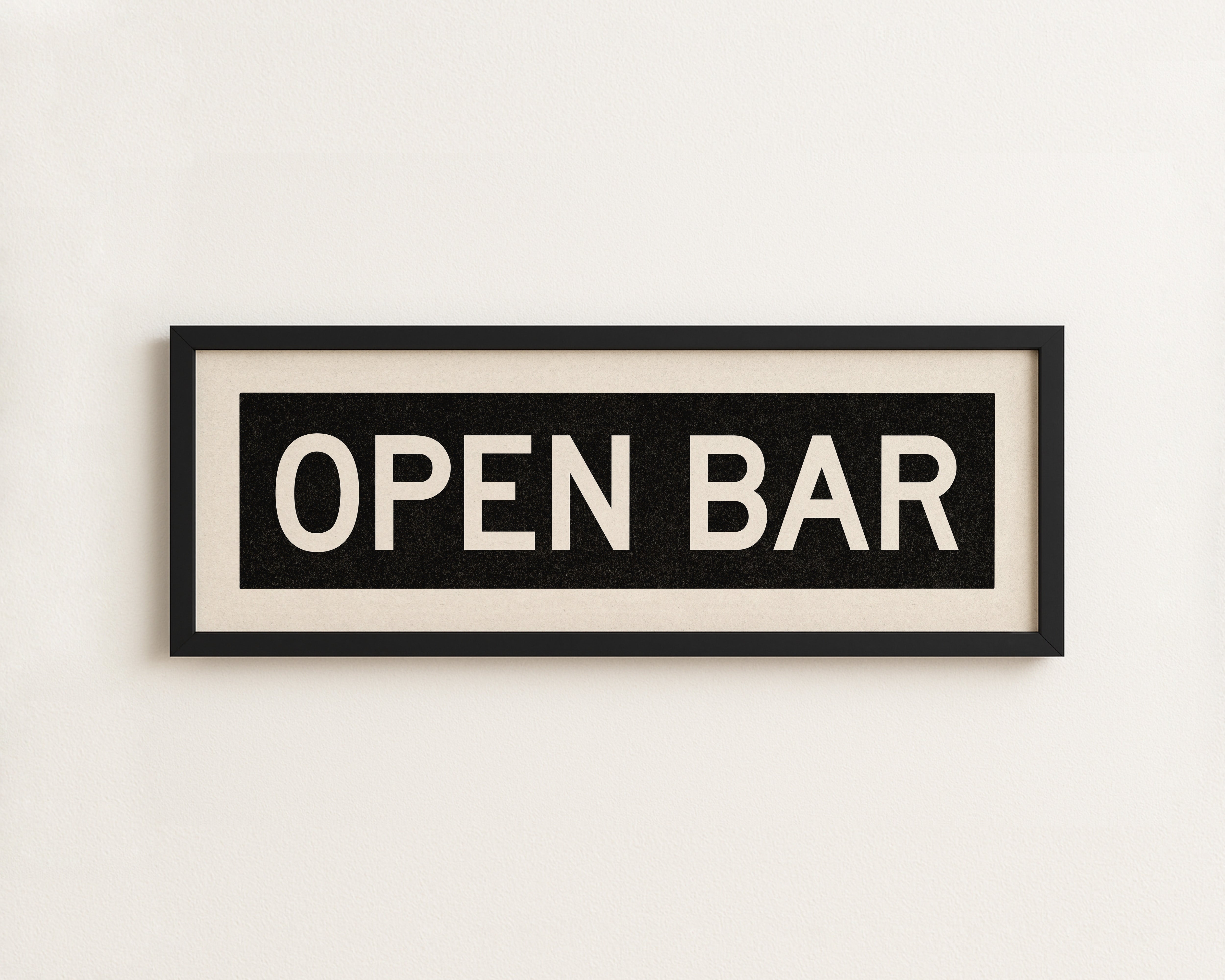 Framed Open Bar Bus Scroll Sign - Tejas Country Club