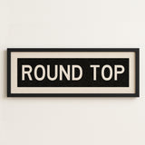 Framed Round Top Bus Scroll Sign