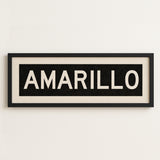 Framed Amarillo Bus Scroll Sign