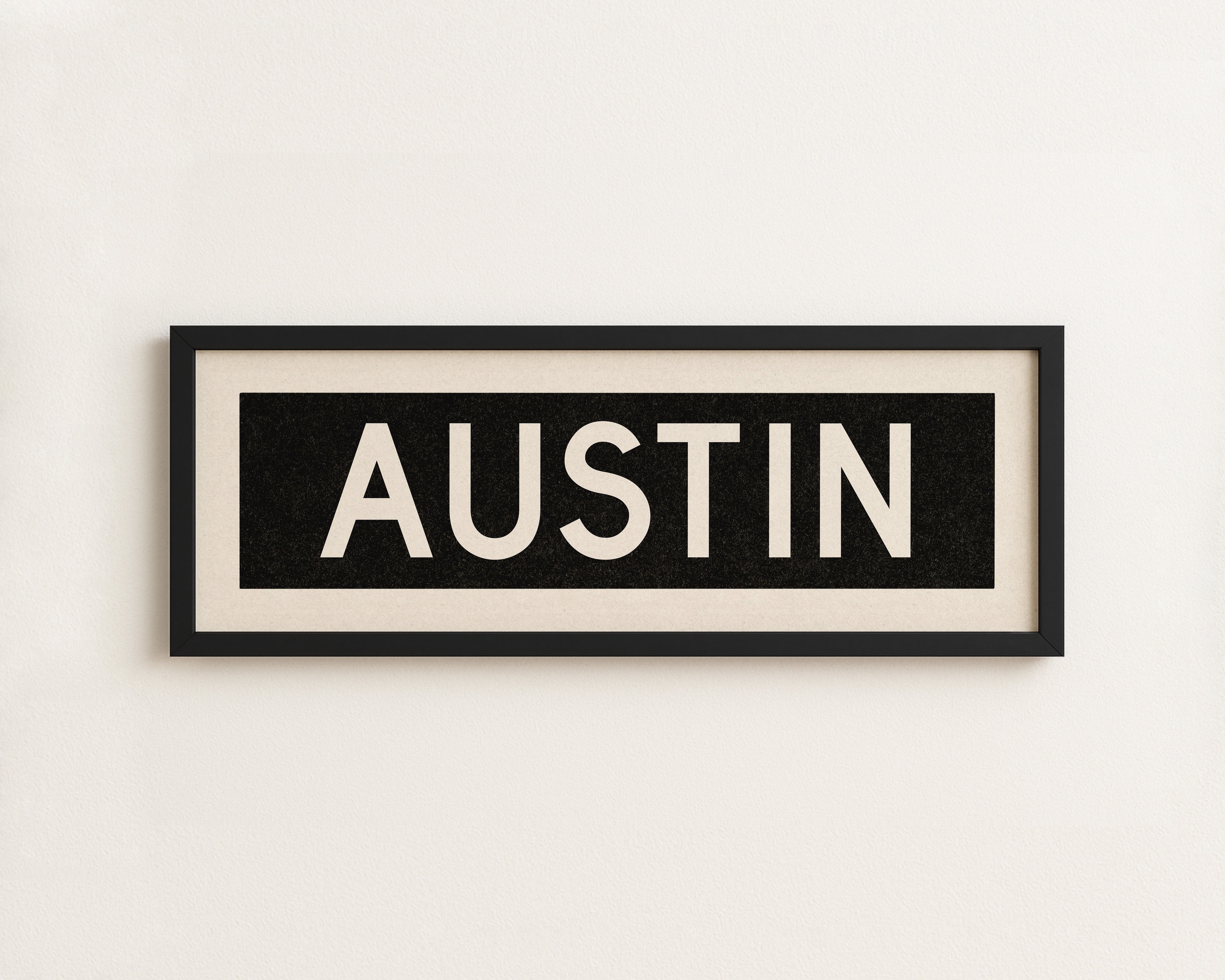 Framed Austin Bus Scroll Sign - Tejas Country Club