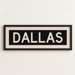 Framed Dallas Bus Scroll Sign - Tejas Country Club