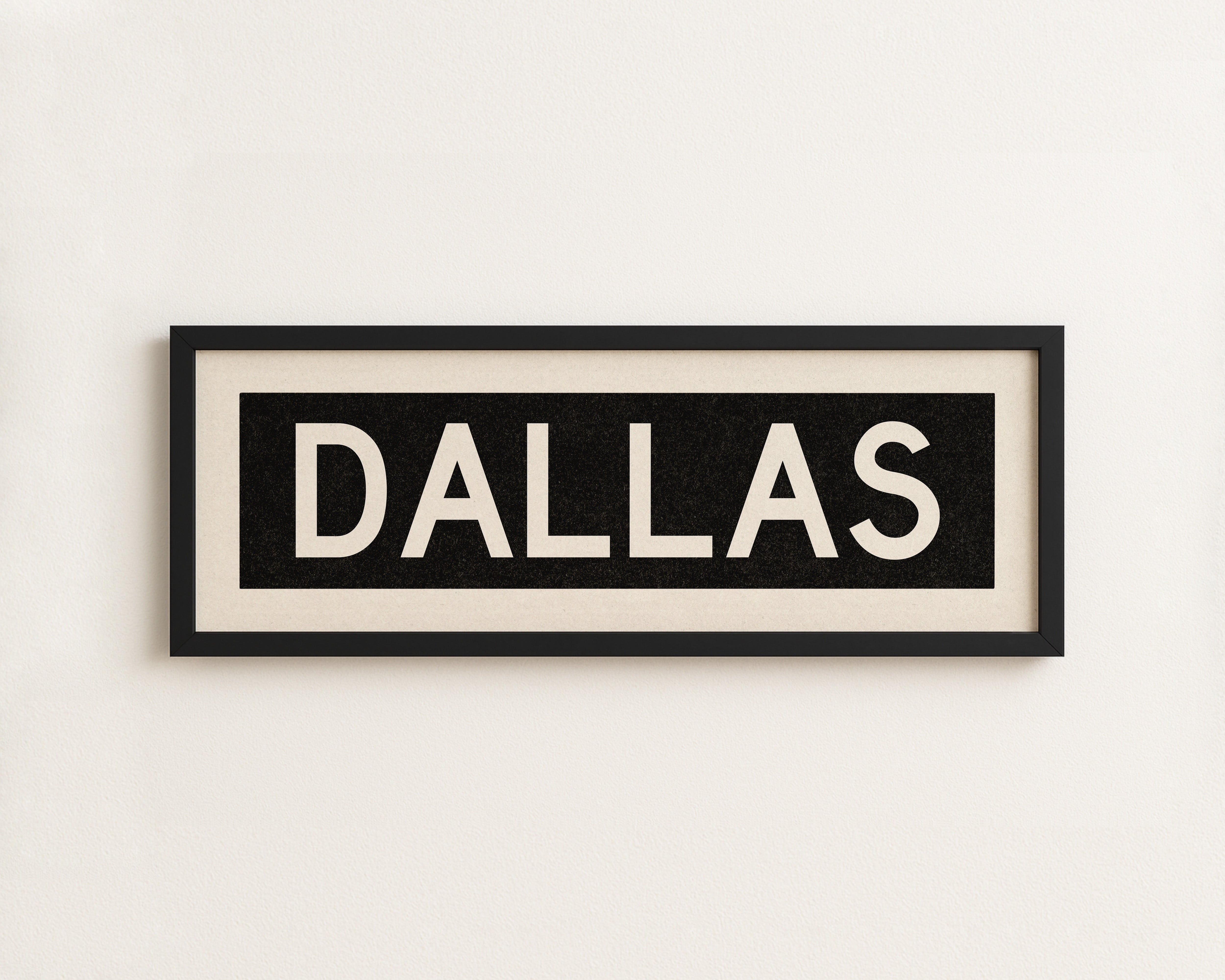 Framed Dallas Bus Scroll Sign - Tejas Country Club