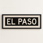Framed El Paso Bus Scroll Sign - Tejas Country Club