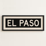 Framed El Paso Bus Scroll Sign - Tejas Country Club