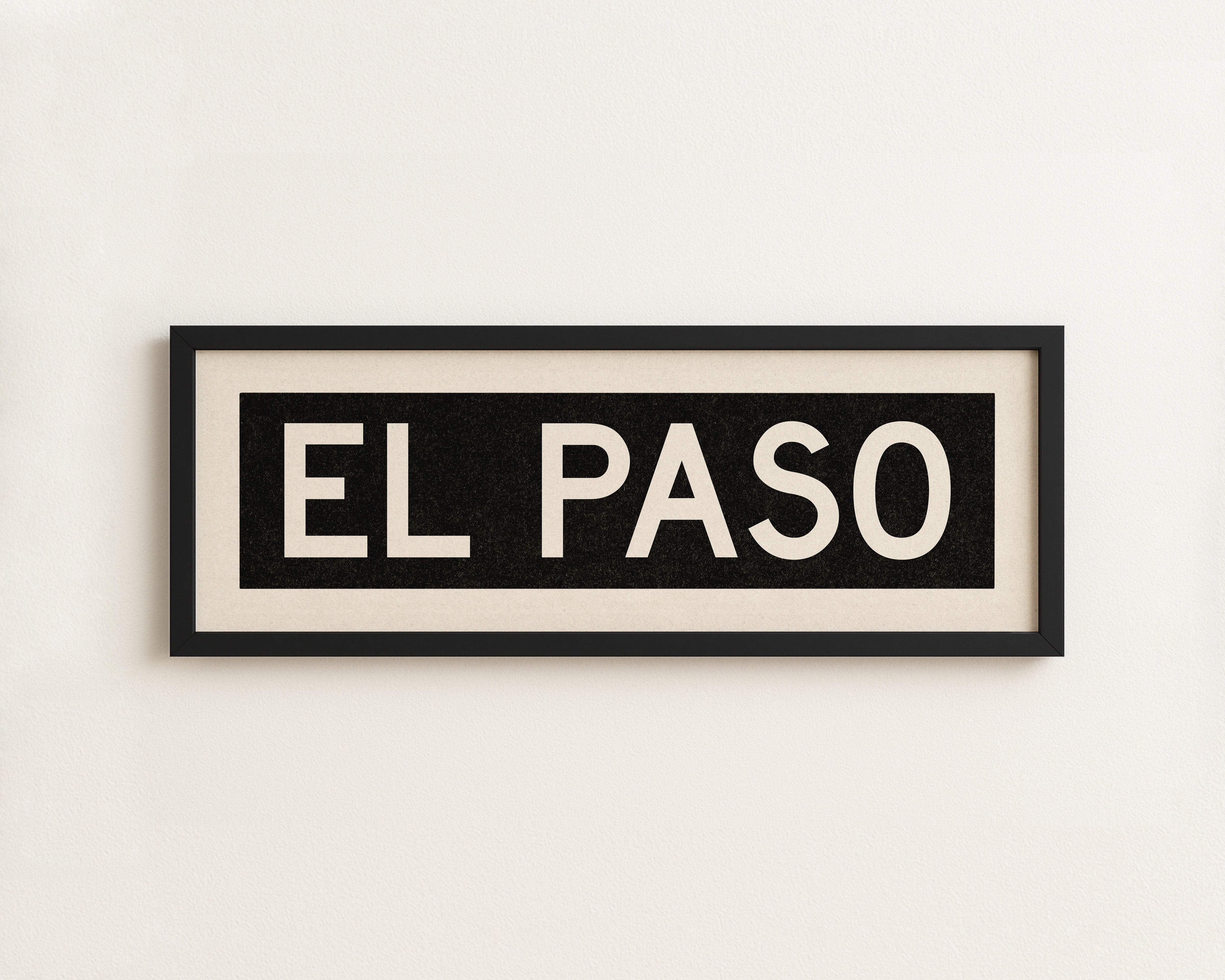 Framed El Paso Bus Scroll Sign - Tejas Country Club