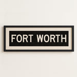 Framed Fort Worth Bus Scroll Sign - Tejas Country Club